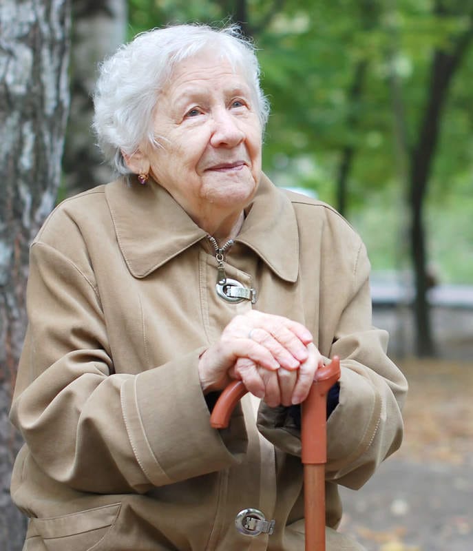 Elderly Woman Appreciating Life